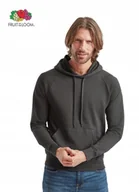 Bluzy męskie - FRUIT LOOM 62140 Bluza Męska z Kapturem Kangurka Light SZARA GRAFIT Roz S - miniaturka - grafika 1