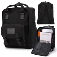 Filtry prywatyzujące - Plecak Himawari torba na laptopa 14.1 pojemny wodoodporny Uniwersalny 17l Travel Backpack Vintage Czarny - miniaturka - grafika 1
