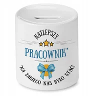Skarbonki - Skarbonka Dla Pracownika na Urodziny na Prezent z Nadrukiem ze Zdjęciem + Opakowanie na prezent (wzór 01) - miniaturka - grafika 1