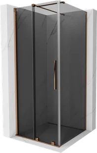 Mexen Velar kabina prysznicowa rozsuwana 110x110 cm, grafit, różowe złoto - 871-110-110-41-60 - Kabiny prysznicowe - miniaturka - grafika 1