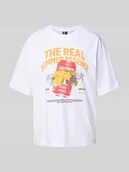 Koszulki i topy damskie - T-shirt o kroju relaxed fit z czystej bawełny model ‘CLAUDE’ - miniaturka - grafika 1