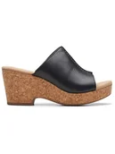 Klapki i japonki damskie - Clarks Skórzane klapki "Giselle Orchid" w kolorze czarnym - miniaturka - grafika 1