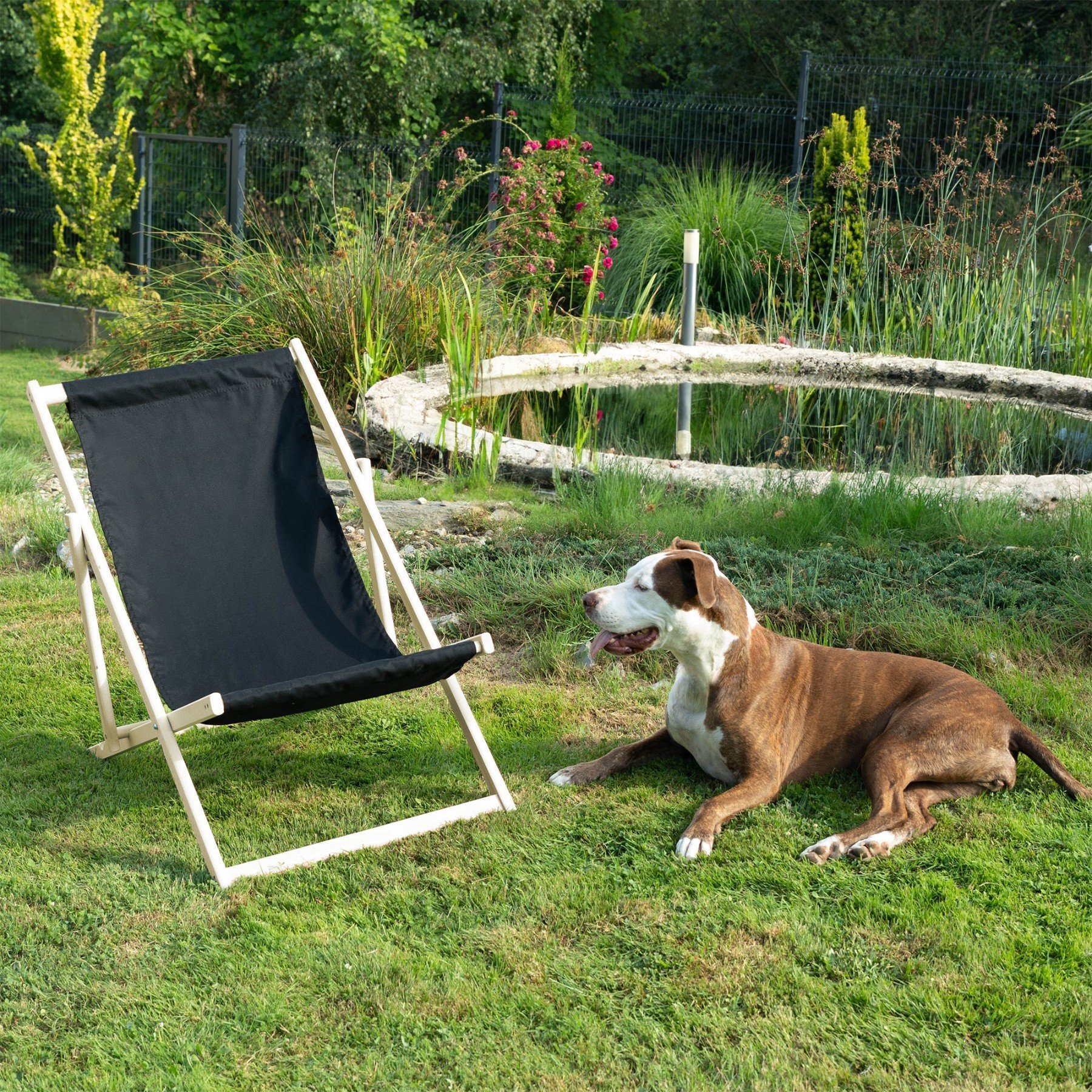 Kadax KADAX Leżak Drewniany Ogrodowy Plażowy Składany Na Taras Czarny Polski Producent