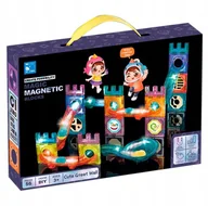 Klocki - KLOCKI MAGNETYCZNE KONSTRUKCYJNE ZESTAW 3D ŚWIECĄCY 56EL KOSTKI DLA DZIECI - miniaturka - grafika 1