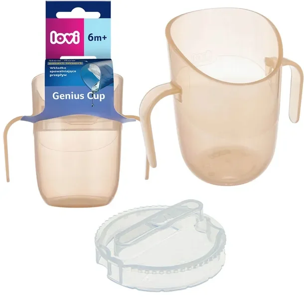 Kubek Lovi treningowy Genius 150 ml dla dzieci 6m+ Beżowy