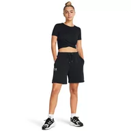 Spodnie sportowe damskie - Damskie spodenki dresowe Under Armour UA Essl Flc Relax BF Short - czarne - UNDER ARMOUR - miniaturka - grafika 1