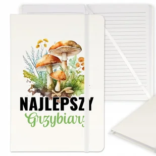 NOTES BIAŁY W LINIE Z GUMKĄ A5 DLA GRZYBIARZA WZÓR - Notesy i bloczki - miniaturka - grafika 1