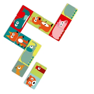 Dziecięce oboustranné domino Djeco Zwierzątka - Gry planszowe - miniaturka - grafika 1