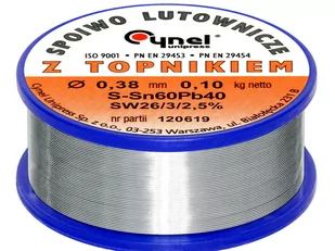 Cyna Z Topnikiem Spoiwo Lutownicze 100g 0,38mm 60% - Akcesoria do lutowania - miniaturka - grafika 1