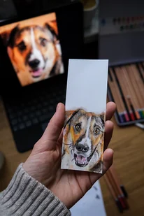 Zamów portret pupila ręcznie malowany na zakładce do książki - Zakładki do książek - miniaturka - grafika 1