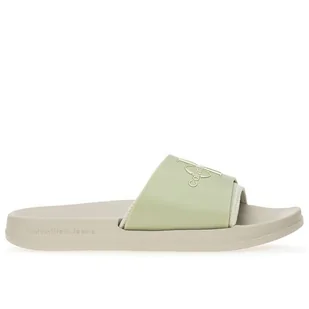 Klapki Calvin Klein Slide Monogram TPU YW0YW00585-0F4 - zielone - Klapki i japonki damskie - miniaturka - grafika 1