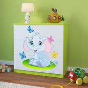 Komody dla dzieci - KocotKids Komoda do pokoju dziecięcego, babydreams, słonik, 81 cm, zielona - miniaturka - grafika 1