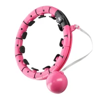 Pozostały sprzęt i akcesoria do ćwiczeń - HULA HOP Z OBCIĄŻNIKIEM I LICZNIKIEM FH07 PINK HMS - miniaturka - grafika 1