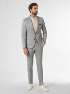 Garnitury - Finshley & Harding London Męski garnitur Mężczyźni Slim Fit niebieski|szary w kratkę, 44 - miniaturka - grafika 1