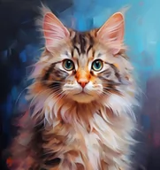 Zabawki kreatywne - Diamentowa Mozaika Kot Portret 30x40 - miniaturka - grafika 1