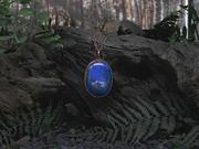 Wisiorki - Miedziany wisior z niebieskim agatem #97 - miniaturka - grafika 1