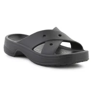 Klapki i japonki damskie - Klapki Crocs Classic Womens Cross Strap 210840-001 czarne - miniaturka - grafika 1