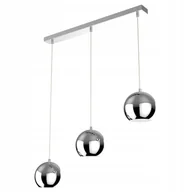 Lampy sufitowe - Lampa wisząca Oslo zwis na lince 3 pł Kula metal chrom - miniaturka - grafika 1