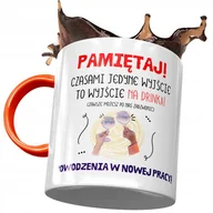 Kubki - Kubek Pomarańczowy na Pożegnanie z Pracy Prezent z Nadrukiem ze Zdjęciem + Opakowanie na prezent (wzór 03) - miniaturka - grafika 1