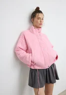 Kurtki damskie - Stradivarius Pikowana kurtka Cukierkowy róż L - miniaturka - grafika 1