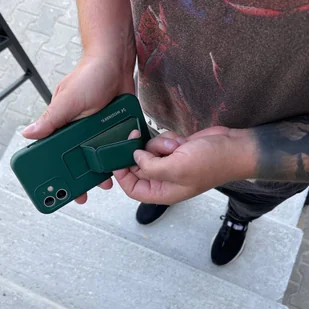 Wozinsky Kickstand Case elastyczne silikonowe etui z podstawką iPhone 12 Pro czarny - Etui i futerały do telefonów - miniaturka - grafika 13