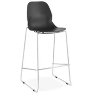 Taborety i hokery - Kokoon Design Hoker Ziggy czarny nogi chromowane BS02610BLCH - miniaturka - grafika 1