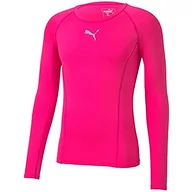 Koszulki męskie - PUMA Męska koszulka Liga Baselayer Tee LS Longsleeve, Fluo Pink, XL - miniaturka - grafika 1