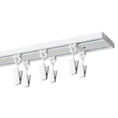 Karnisze - Szyna sufitowa DECASTYL z żabkami podwójna 400 cm Biały - miniaturka - grafika 1