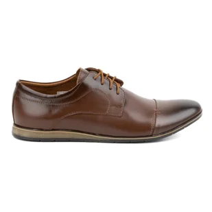 Olivier Buty męskie skórzane eleganckie 276LU brązowe - Półbuty męskie - miniaturka - grafika 1