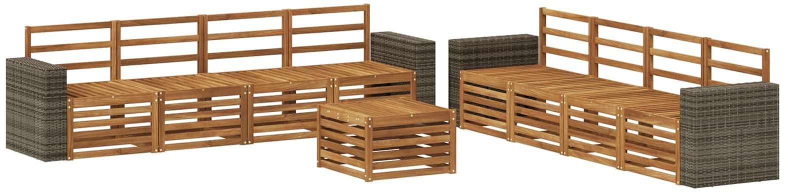 vidaXL Zestawy sof 9 pcs Lite Drewno Akacji