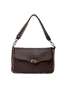 Torebki damskie - DreiMaster Torba na ramię ze skóry damska 39126165, brązowy, jeden rozmiar - miniaturka - grafika 1