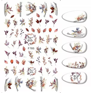Naklejki Do Zdobienia Paznokci Wzory Liście Kwiaty F-785 - Ozdoby do paznokci Naklejki Do Zdobienia Paznokci Wzory Liście Kwiaty F-785 - Ozdoby do paznokci - miniaturka - grafika 1
