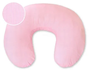 Poduszka rogal do karmienia fasolka rozbieralna - Paseczki różowe - Poduszki do karmienia - miniaturka - grafika 1