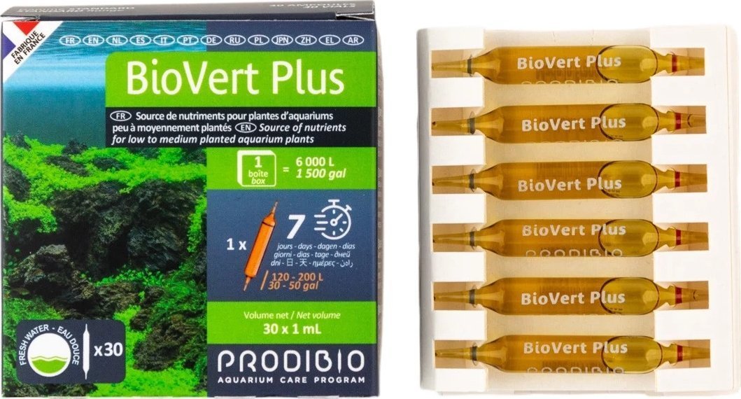 PRODIBIO Biovert Plus 30 ampułek zdrowy wzrost roślin akwarium słodkowodne