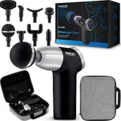 Masażery - Masażer Neo-Sport Pistolet do masażu ciała 8 nakładek NS-500 Neo-sport czarny - miniaturka - grafika 1