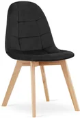 Krzesła - Czarne drewniane krzesło tapicerowane A4-E52 - miniaturka - grafika 1