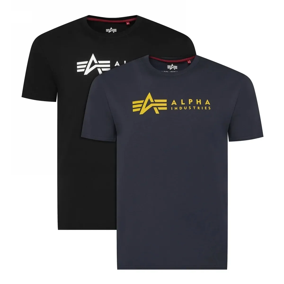 Koszulki Alpha Industries Alpha Label T 2 Pack 118534 262 - Black / Rep.Blue S [S]