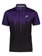Koszulki sportowe męskie - Asics Funkcyjna koszulka polo w kolorze fioletowo-czarnym - miniaturka - grafika 1