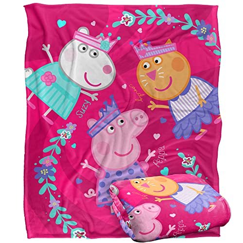 Świnka Peppa Kids Silky Touch koc, 152 x 127 cm, Peppa Suzy Candy Friends