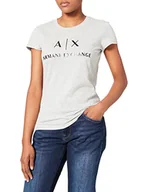 Koszulki i topy damskie - Armani Exchange T-shirt damski, szary, M - miniaturka - grafika 1