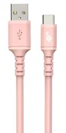 Kable USB - Kabel USB-USB C 1m silikonowy różowy - miniaturka - grafika 1