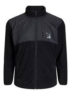 JACK & JONES PLUS Męska bluza JCOFILO Polarfleece Sweat Zip HIGH PLS, czarna, 6XL, czarny, 6XL - Bluzy męskie - miniaturka - grafika 1