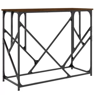 Stolik konsolowy, brązowy dąb, 100x40x80 cm Lumarko! - Konsole i sekretarzyki - miniaturka - grafika 3