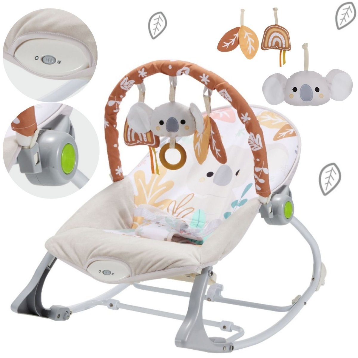 Leżaczek Bujaczek Dla Niemowląt Kołyska Łóżeczko Zabawki Wibracje