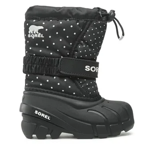Śniegowce Sorel Childrens Flurry Print NC3503-010 Czarny - Buty dla dziewczynek - miniaturka - grafika 1