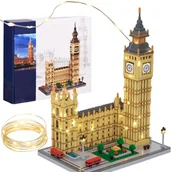 Klocki - KLOCKI KONSTRUKCYJNE BIG BEN LONDON WIEŻA ZEGAROWA BUDOWLA OŚWIETLENIE LED - miniaturka - grafika 1