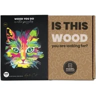 Puzzle - Puzzle WOOD YOU DO Kot Agile Cat (140 elementów) - miniaturka - grafika 1