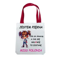 Torebki damskie - Torba na ramię uchwyt czerwony, zabawny tekst Mi 062 - miniaturka - grafika 1