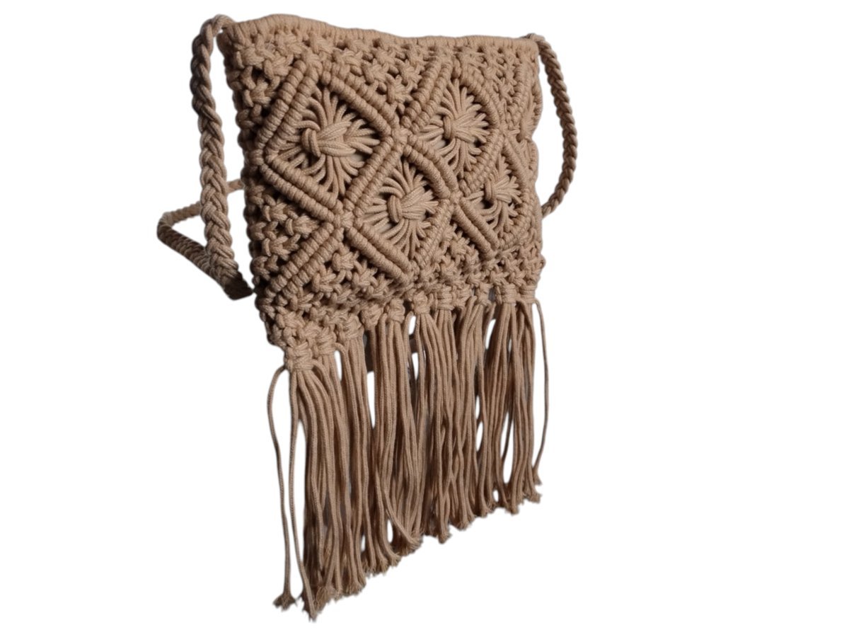 Torebka Damska Na Lato, Modna Materiałowa Listonoszka Na Ramię Beż Camel