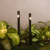 Lampy ogrodowe - FARO BARCELONA Lampa z grotem ziemnym LED Bezel, czarny, aluminium, wysokość 60 cm - miniaturka - grafika 1